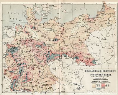 Bev�lkerungs-Dichtigkeit im Deutschen Reich.