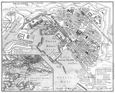 Lageplan von Toulon.