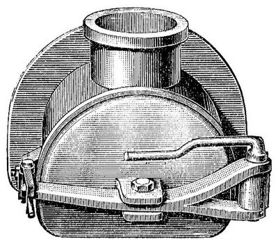 2. Mundst�ck der Retorten mit Deckel und Stutzen.