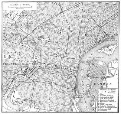Lageplan von Philadelphia.