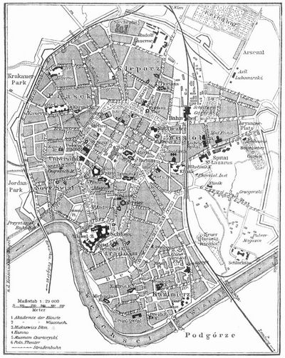 Plan von Krakau.