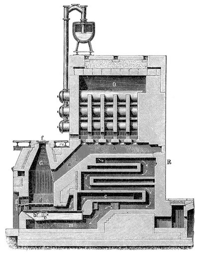 4. Schilling-Buntescher Gaserzeugungsofen. L�ngsschnitt.