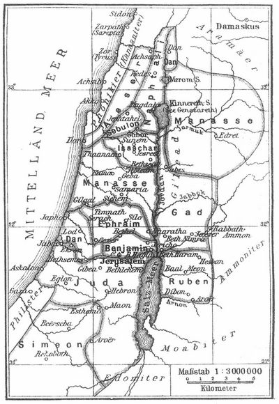 Gebiete der zw�lf St�mme Israels.