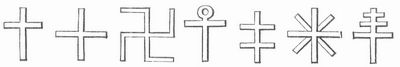 Latein. K. Griech. K. Swastika-K. Henkel-K. Lothring. K. Doppel-K. P�pstl. K. Verschiedene Kreuze.