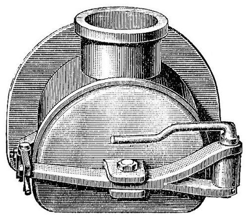 2. Mundst�ck der Retorten mit Deckel und Stutzen.