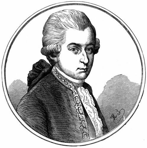Mozart als J�ngling. Nach dem 1780-81 gemalten Familienbilde im Mozarteum in Salzburg.