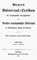 Pierer's Universal-Lexikon, Band 6. Altenburg 1858