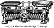 Abb. 219. Geeichte oberschalige Tafelwage.