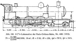 Abb. 190. 2 C4v- Lokomotive der Paris-Orl�ans-Bahn, Nr. 4001 (1912).