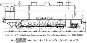Abb. 192. 1 E4v-Hei�dampflokomotive der Paris-Orl�ans-Bahn, Nr. 6001 (1910).