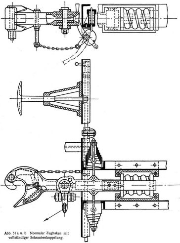  Abb. 51 a u. b Normaler Zughaken mit vollst�ndiger Schraubenkuppelung.