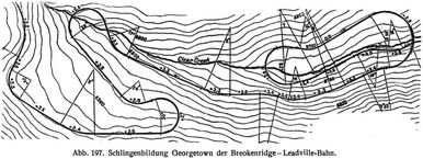 Abb. 197. Schlingenbildung Georgetown der Breokenridge-Leadville-Bahn.